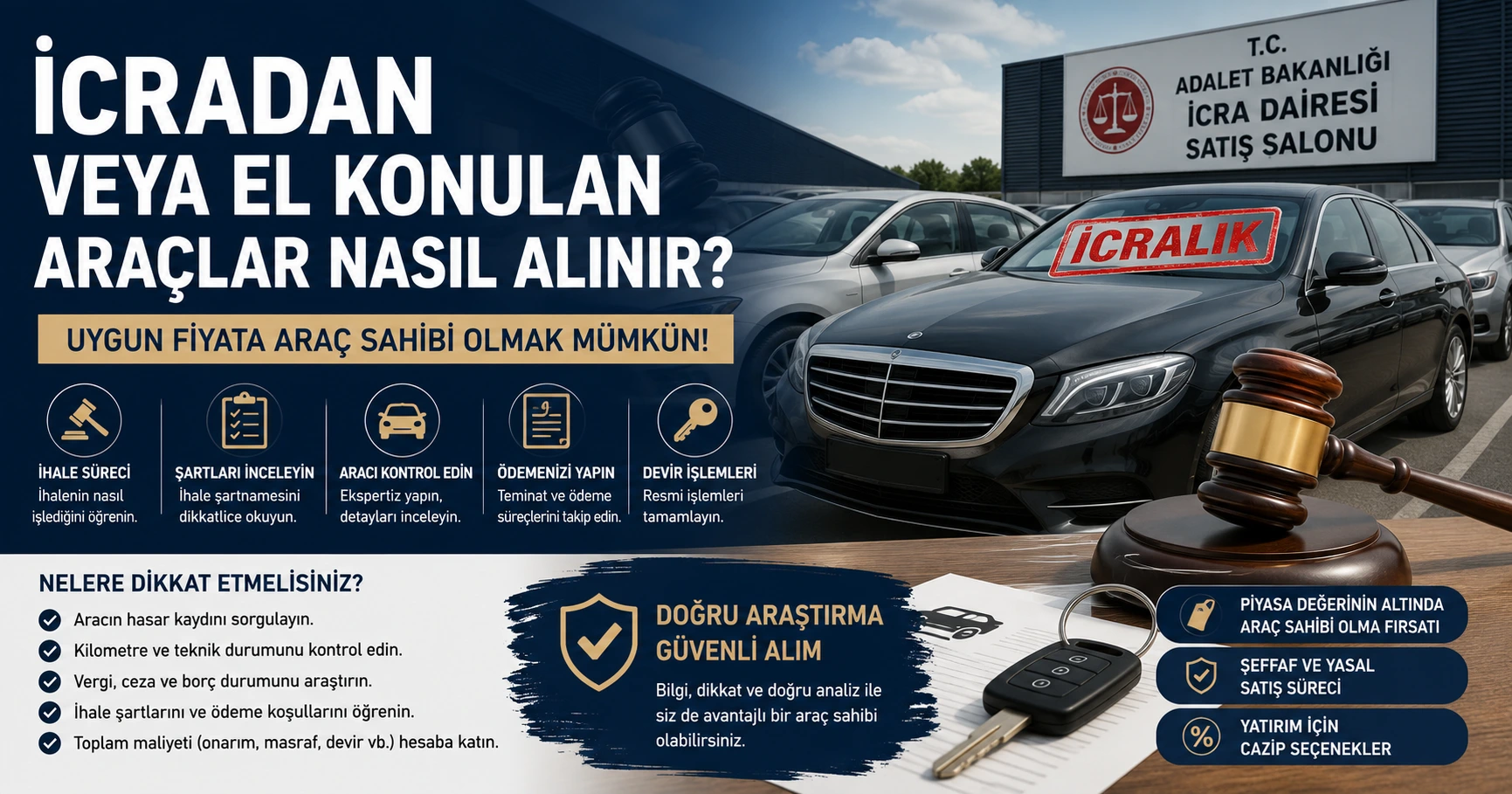 İcradan veya El Konulan Araçlar Nasıl Satın Alınır? Bilmeniz Gerekenler